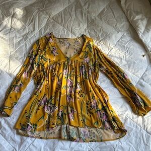 Floral Yellow Free People Women's Top